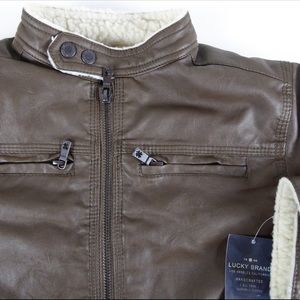 Lucky Brand Moto Road Racer Jacket Vegan Leather